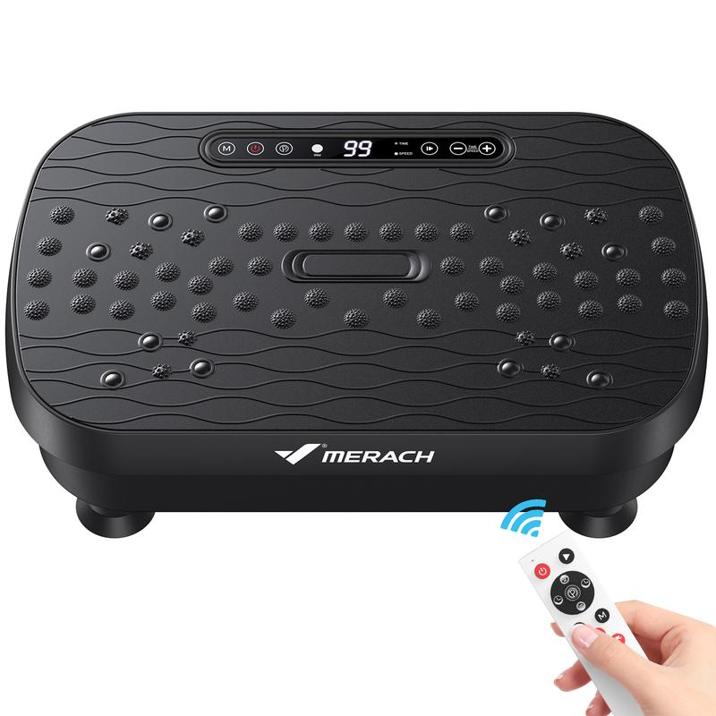Merach Square Vibration Plate Exercise Machine 265Lbs Capacity, Comfortable Lymphatic Drainage for Full Body Workout, Home Gym Fitness Equipment, Ideal for Gift, Tiktokshopblackfriday