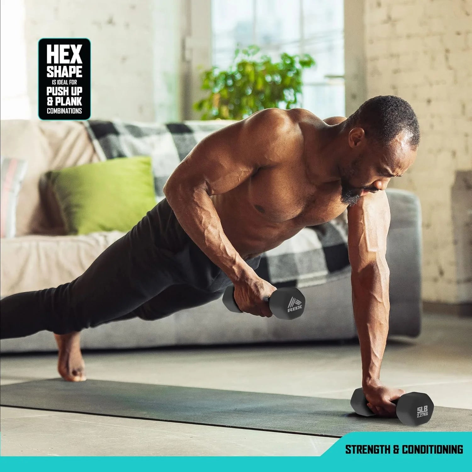 Weights Dumbbells Set - Neoprene Arm Weights with Non-Slip Grip, Training, Workout, Fitness, 5Lb