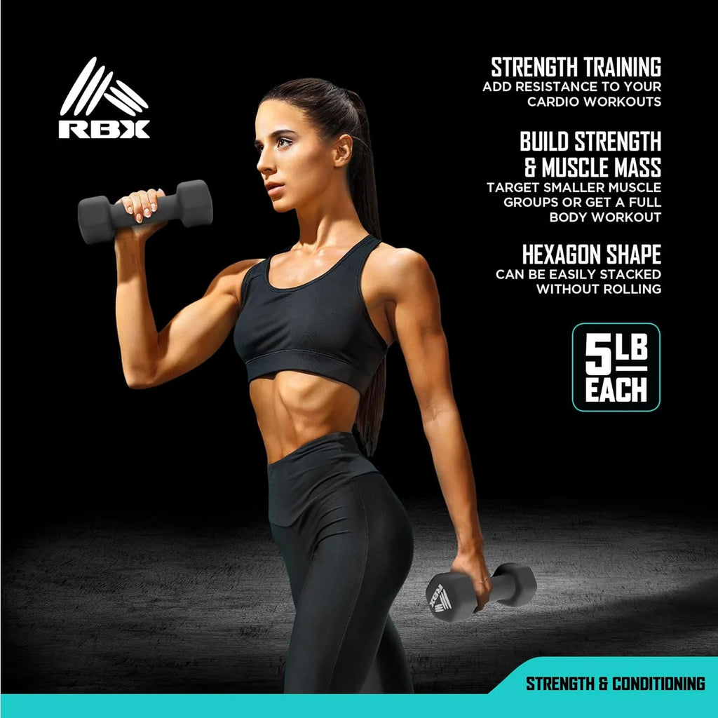 Weights Dumbbells Set - Neoprene Arm Weights with Non-Slip Grip, Training, Workout, Fitness, 8Lb