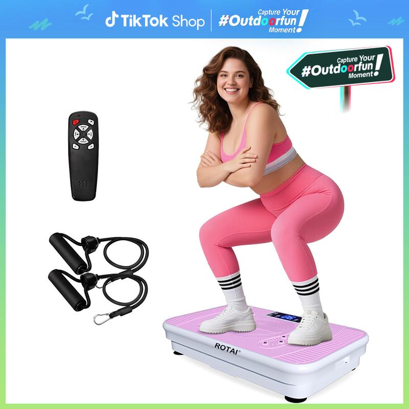 ROTAI Vibration Plate Exercise Machine Whole Body Vibration Plate 300 Lbs Capacity Lymphatic Drainage Home Gym Kit Workout Equipment for Full Body #Tiktokshopblackfriday