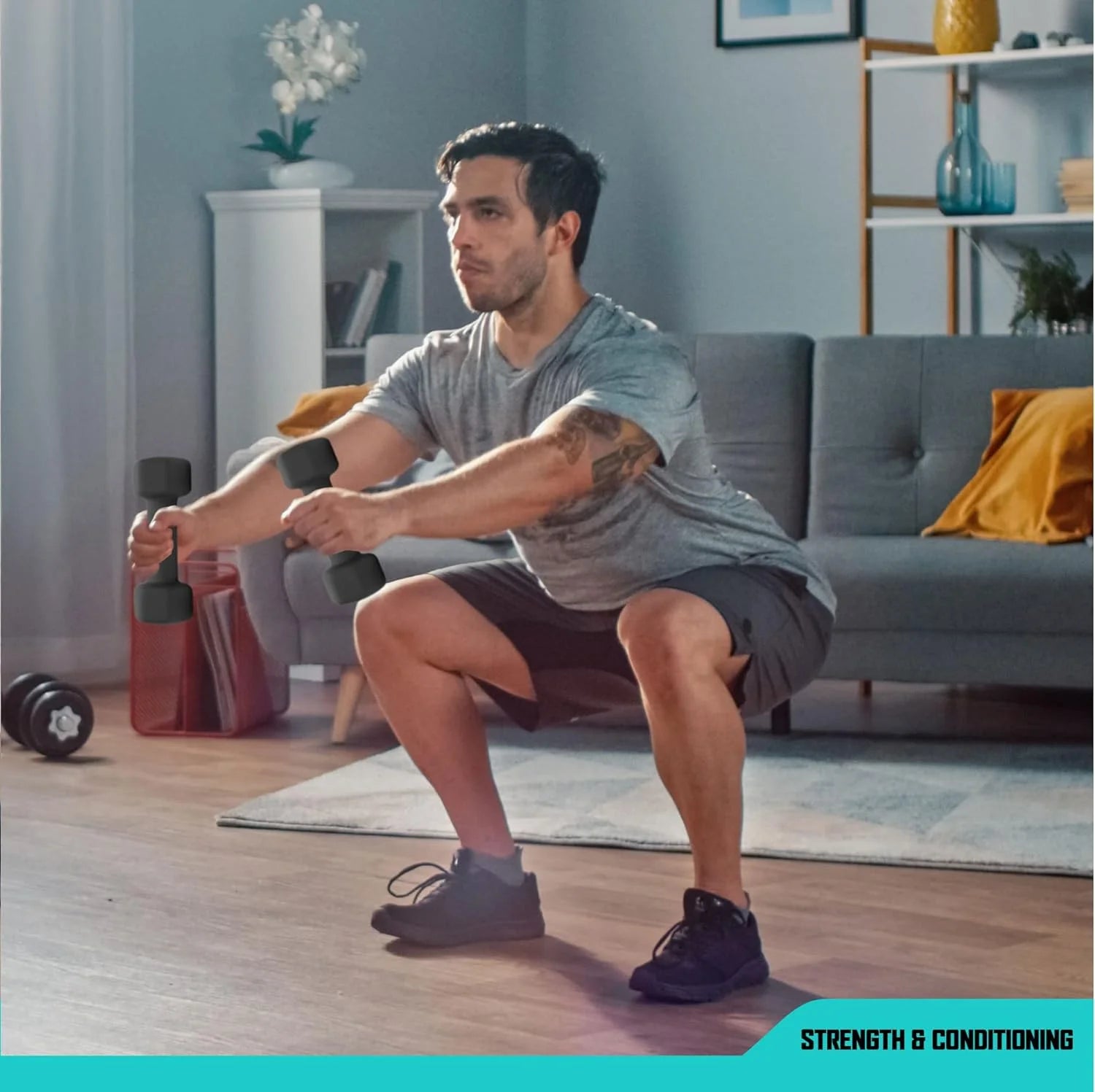 Weights Dumbbells Set - Neoprene Arm Weights with Non-Slip Grip, Training, Workout, Fitness, 5Lb