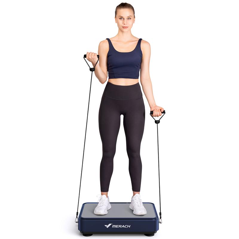 Merach Square Vibration Plate Exercise Machine 265Lbs Capacity, Comfortable Lymphatic Drainage for Full Body Workout, Home Gym Fitness Equipment, Ideal for Gift, Tiktokshopblackfriday