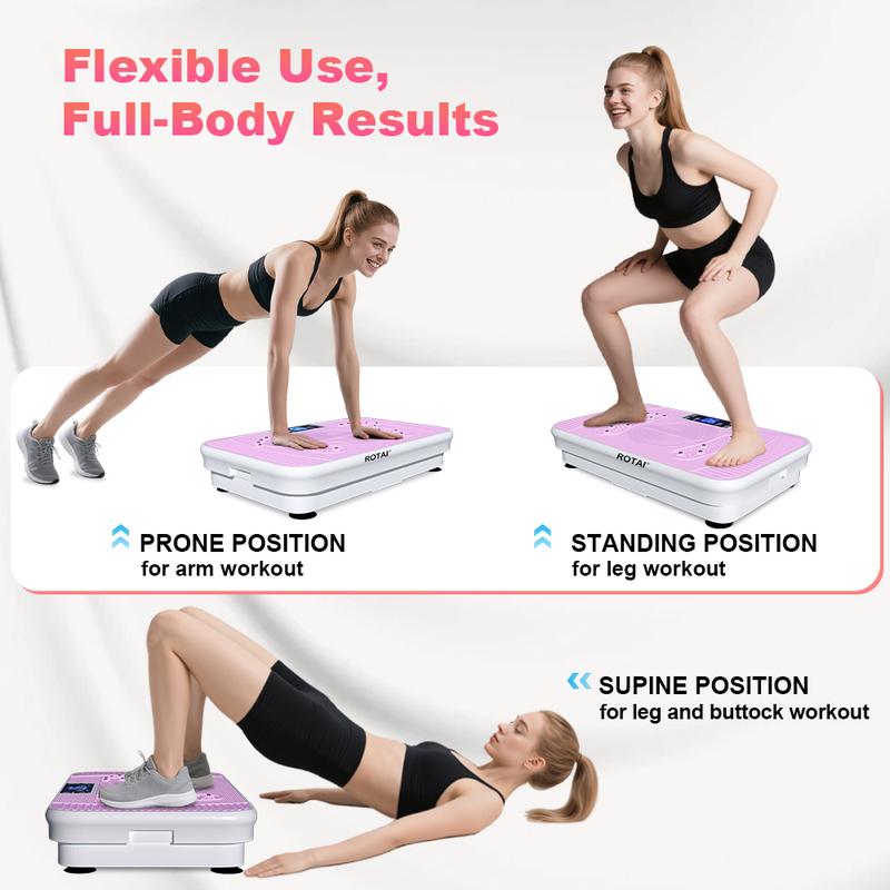 ROTAI Vibration Plate Exercise Machine Whole Body Vibration Plate 300 Lbs Capacity Lymphatic Drainage Home Gym Kit Workout Equipment for Full Body #Tiktokshopblackfriday