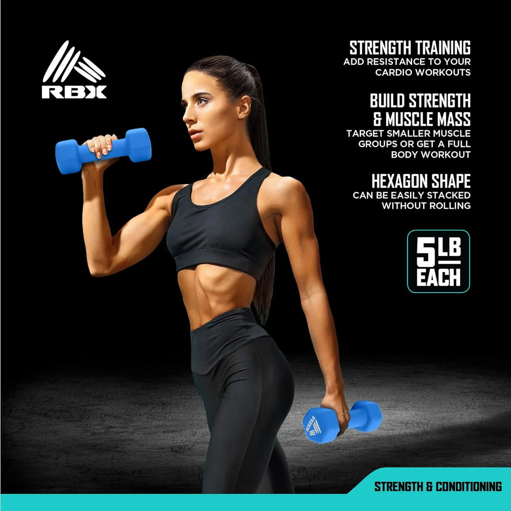 Weights Dumbbells Set - Neoprene Arm Weights with Non-Slip Grip, Training, Workout, Fitness, 10Lb