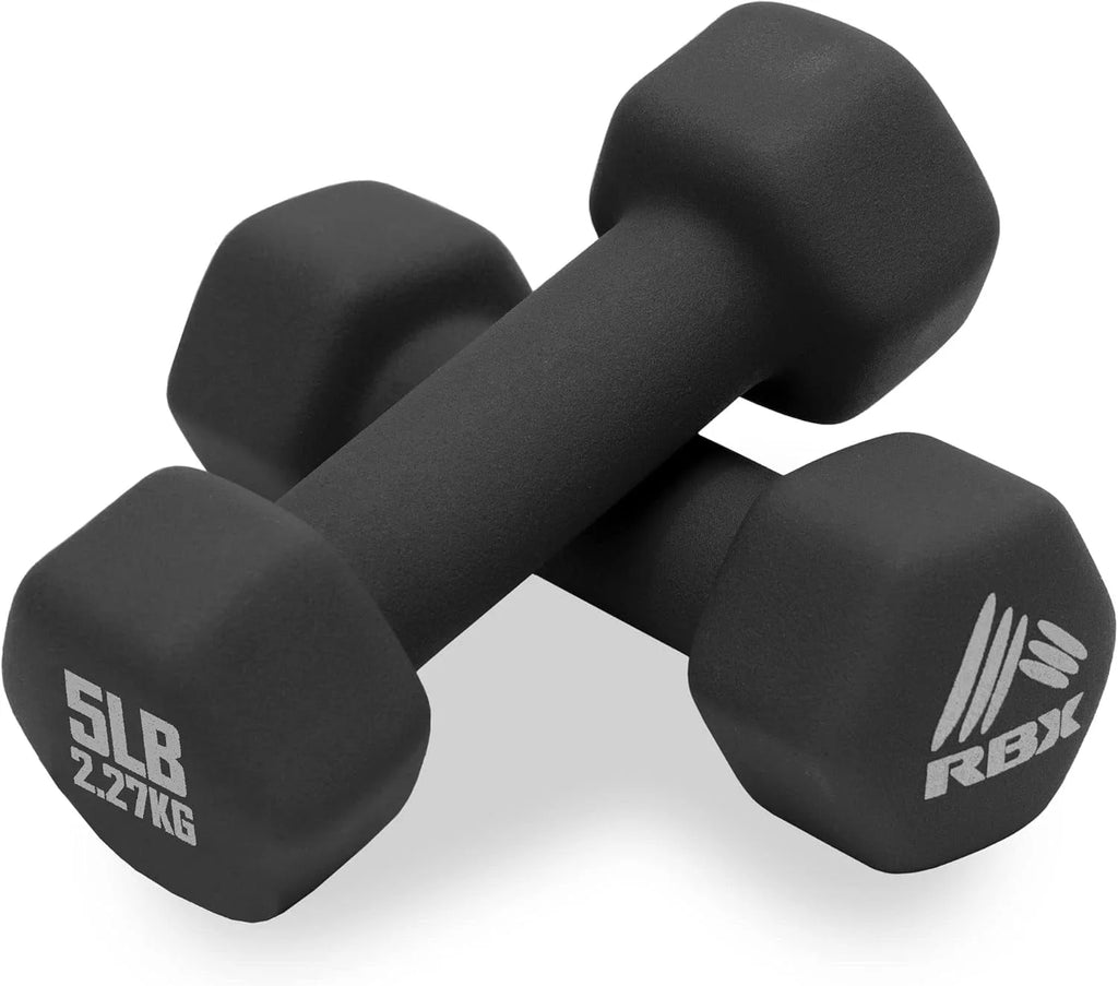 Weights Dumbbells Set - Neoprene Arm Weights with Non-Slip Grip, Training, Workout, Fitness, 5Lb