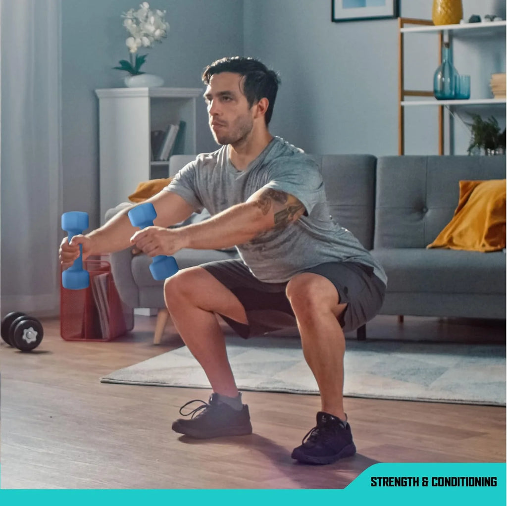 Weights Dumbbells Set - Neoprene Arm Weights with Non-Slip Grip, Training, Workout, Fitness, 8Lb